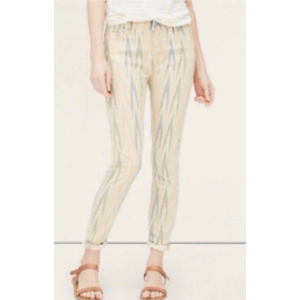 Loft Modern skinny ankle pattern jeans Sand Dune Size 28